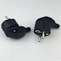 Miniatyrbilde 4 av 5: 16A 4.8mm AC Elektrisk Strøm Ledningsplugg Mannlig for Ledningskontakter Skjøteledning Kobling 6 Stykker Svart EU Plugg