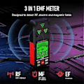 Miniatyrbilde 3 av 5: EMF-måler, 3 i 1 EMF-detektor Elektromagnetisk feltstrålingsdetektor for EF, MF, RF, WiFi-signal, EMF-leser for hjemmet