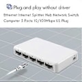 Miniatyrbild 4 av 5: Ethernet Internet Splitter Hub Nätverk Switch Dator 5 Portar 10/100mbps EU-kontakt
