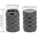 Miniatyrbillede 2 af 4: 8 stk. Dækventilhætter, Universal Aluminium Dækventilhætte med Gummiring, Støvtæt Ventildæksel til Biler, SUV'er, Cykler og Lastbiler