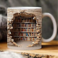 Miniatyrbillede 3 af 5: 3D Bogreol Krus En Bibliotekshylde Kop, Design Multi- Keramisk Krus, Krus,a