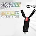 Miniatyrbillede 4 af 5: WiFi 6 USB Adapter Dual Band AX1800 2.4G/5GHz Trådløs Wi-Fi Dongle Lan Ethernet Netværkskort USB 3.0 WiFi6 Til Windows