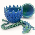 Miniatyrbilde 4 av 5: Drageegg - Overraskelseseggpyntegjenstander med fleksibel perlemorsdrage, 3D-printet gave. For barn, venn C
