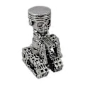 Miniatyrbillede 1 af 5: Håndlavet Stempel Mand Kranie Ansigt Kunst Figur Udskåret Skelet Ansigt Skulptur Hjemmekontor Skrivebord Dekoration Ornament-A