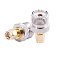 Miniatyrbild 3 av 5: 2x SMA Hane Till UHF Hona SO239 SO-239 Jumperkontakt RF Adapter Anslutning -259 Guld