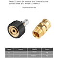 Miniatyrbillede 4 af 5: Adapter sæt til højtryksrenser M22-14mm drejelig 1/4 eksternt gevind push-in stik