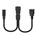 Miniatyrbillede 2 af 5: C14 til C7 + 1-15R Y Splitter Strømstik Ledning Enkelt IEC 320 C14 til C7+1-15R Ledning