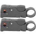 Miniatyrbillede 3 af 5: Wire Stripper, dobbelt klinge design Coax Koaksial Kabel Afisoleringsværktøj Sæt Kit (2 stk, Grå)