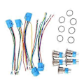 Miniatyrbillede 2 af 5: 5 stk. Metal Trykknap Switch 12v 19mm Ring Lampe Strømsymbol Vandtæt LED Lys Selvlås Reset med Konnektor