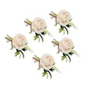 Miniatyrbilde 3 av 5: Knappehullsblomst, 5 stk. Bryllupsboutonniere-nål Bryllupscorsage Rose Kunstig Brudgom Rose Eksepsjonelt Håndverk