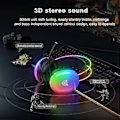 Miniatyrbillede 4 af 5: ONIKUMA Gaming Headset med RGB Dynamisk Belysning Kablet Over-Ear Headset med Støjreducerende Mikrofon til PC Sort