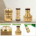 Miniatyrbillede 2 af 5: 6 pak messing haveslangekoblinger - Anti-rust slangefittings og koblinger med 2 dobbelte han-koblinger, 2 1/2 slangeender, 2 1/2 hane-koblinger
