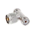 Miniatyrbillede 1 af 5: for T Form UHF Han PL259 Til 2 UHF Hun SO239 Triple RF Konnektor 3-vejs Koaksial