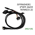 Pikkukuva 2 / 5: Kiintolevyn kaapeli SFF8654(8I) Slim SAS - 2SFF8639 NVMe U.2 -kiintolevyn kaapeli, monitoimiset kiintolevytarvikkeet