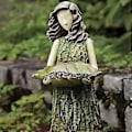 Miniatyrbillede 5 af 5: Eventyrpige Fuglefoderbræt Havestatue Ornament Harpiks Håndværk Udendørs Havestatue