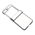 Miniatyrbillede 2 af 5: Lichee Mønster Mobiltelefon Syntetisk Læder Etui Foldeskærm Mobiltelefon Beskyttelsesetui til Galaxy Z Flip 5 Etui Hvid