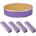 Miniatyrbillede 1 af 5: 4-delt Bake Even Strip, kageform fugtstrimler, superabsorberende tyk bomuld, kage strimler til bagning, kageform strimler