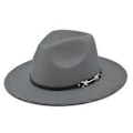 Miniatyrbilde 1 av 5: Ny koreansk stil mote elegant jazzhatt ullhatt dame vår og høst vinter ull retro litterær stor brem hatt