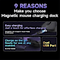 Miniatyrbillede 5 af 5: Magnetisk opladningsdock til mus til G PRO X 2 GPW 3 G705 MX Master 3S/3 VGN F1 Dock Station