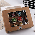 Miniatyrbillede 2 af 5: 5 stk. Cupcake Æske Med Vindue Hvide Brune Kraft Papir Æsker Dessert Mousse Æske 12 Cup Cake Holdere