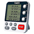 Miniatyrbild 4 av 4: Digital Dubbel Kökstimer, 3 Kanaler Räkna Upp/Ner Timer, Matlagningstimer, Stor Display, Hög Volym A