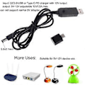 Miniatyrbillede 2 af 5: Universal Type C PD QC3.0 USB til 5V-12V Justerbar Spænding Step Up 5.5x2.1mm Kabel Strømkabel til WiFi-Router LED Strip