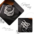 Miniatyrbild 3 av 5: Tumring Silver Cross Lines Ring Celtic Knot Justerbar Öppen Ring Cubic Present