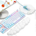 Miniatyrbild 4 av 5: Moln Handledsstöd Kit Ergonomiskt Tangentbord Handledsstöd Mus Handledsstöd Dator Gaming Handledsstöd Halkfri Bas Vit
