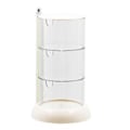 Miniatyrbilde 4 av 5: Rotary Kosmetisk Puff Organizer Flerlags Støvtett PET Oppbevaring Rotary Sminkepuff Holder Transparent