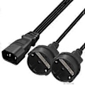 Miniatyrbillede 2 af 5: 3-benet stik IEC320-C14 til dobbelt EU4.8mm konverter strømkabel ledning