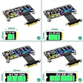 Pikkukuva 5 / 5: Riser-kortti M.2 M-Key NVME SSD PCIe X4 -jatkokaapeli jäähdytystuulettimella RGB LED magneettisella alustalla 2230-2280 NVME SSD B:lle