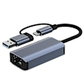Miniatyrbilde 1 av 5: Usb 3.0 Gigabit Ethernet Adapter Usb C Rj45 Nettverkskort Nettverksforlenger Kabel Splitter