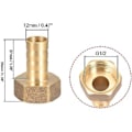 Miniatyrbillede 2 af 3: Messing Slangeforskruning, 12mm Barb G1/2 Hun Gevind Rør Adapter, 2 stk