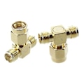 Miniatyrbillede 4 af 5: 2 stk. RP Sma til to RP Sma Fe Triple T Rf Adapter Konnektor 3-vejs Splitter