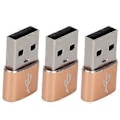 Pikkukuva 2 / 5: 3 kpl USB 2.0 uros - TypeC naaras U-levysovitin metallinen USB - TypeC -sovitin kannettavalle tietokoneelle ja matkapuhelimelle (kulta)