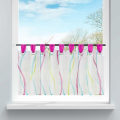 Miniatyrbilde 2 av 5: Gardinkappe Transparent voile bistro gardin med beltesløkker, bølgemønster H / B 60/140 cm, farget rosa
