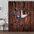 Miniatyrbillede 1 af 3: Rustik Texas Star Badeværelse Forhæng, Lade Vest Bondehus Stof Forhæng Sæt, Rustik