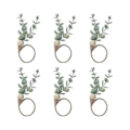 Miniatyrbillede 1 af 4: Servietringe 6 Rustikke Eukalyptus Træ Servietringe Boho Blad Træperle Bondegårds Servietring Holder