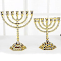 Miniatyrbilde 3 av 5: En Meh -hs Religs Lysestake Hanukkah 7 Arm Meh -s