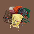 Miniatyrbild 3 av 5: Gul Stickad Öronmössa Värmare - Retro Handgjord Höst/Vinter Modeaccessoar för Kvinnor, Storlek M (56-58cm)
