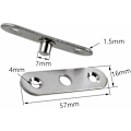 Miniatyrbillede 2 af 5: 57mm x 16mm x 11mm Rustfrit Stål 360 Graders Dørkugle Pivot Centerhængsel 8stk
