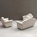 Pikkukuva 4 / 5: 1: 12 Miniatyyrihuonekalut Sohva DIY Koristelu Nukkekoti Miniatyyrihuonekalut Olohuoneen Huonekalut Valkoinen Beige Sohva Tyynyillä