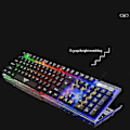 Miniatyrbillede 4 af 5: USB Mekanisk Følelse Gaming Tastatur Flydende U-formede Tastehætter Kablet Tastatur til Windows Gaming PC (104 Taster, Sort)