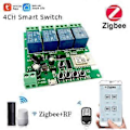 Miniatyrbild 3 av 5: Zigbee Tuya Smart 4CH Relämodul DC5V 7-32V RF433Mhz Fjärrkontroll Ljusbrytare Fungerar med Alexa Home