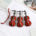 Miniatyrbilde 4 av 5: 12 Sett Mini Fiolin Julefiolin Modell Skrivebordsinstrument Pynt Mini Fiolin Ornamenter Chris