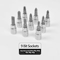 Pikkukuva 3 / 5: 46-osainen 1/4 tuuman vetoavaimet, hylsyt, bittiset, metriset, joustavat jatkoputket, käännettävä ratketti, autoille, polkupyörille, moottoreille