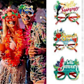 Miniatyrbillede 4 af 5: Sommer Hawaiianske Briller Tropisk Tema Festdekorationer Kokospalme Foto Briller Ramme, F
