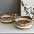 Miniatyrbillede 5 af 5: Foldbar tangvævning søgræs potte fletkurv plantehave indretning opbevaringskurv, M