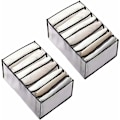 Miniatyrbillede 1 af 5: 2 stk. store skuffer arrangører, 7 gitter foldbare jeans opbevaringsarrangør med rum, vaskbare mesh skuffe dividers til tøj,