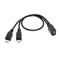 Miniatyrbild 1 av 5: Micro USB Hona 1 till 2 Micro USB Hane Splitter Förlängningsladdningskabel Tråd för Laddning & Dataöverföring USB-Tillbehör